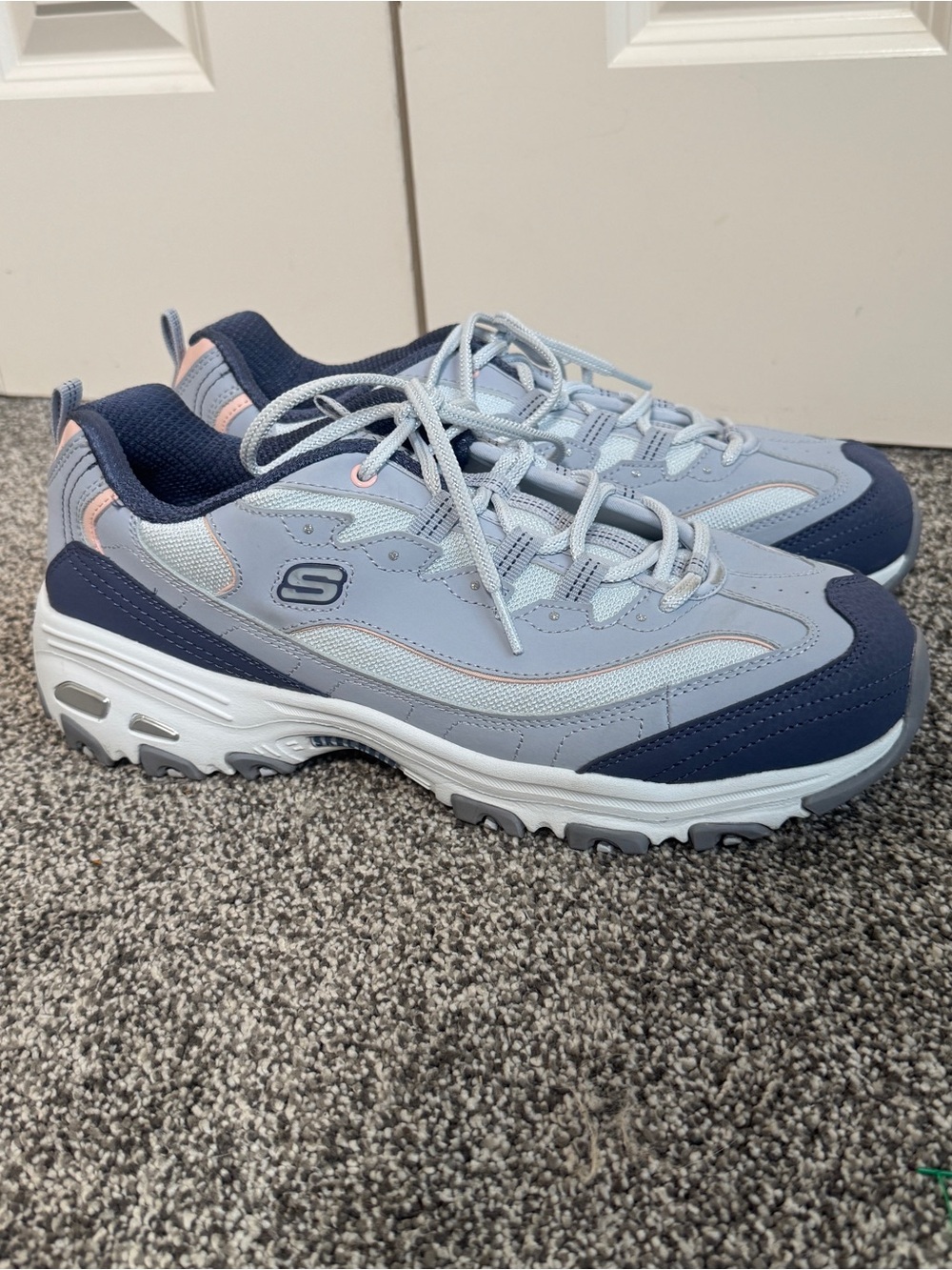 Skechers Light Blue, Navy & Pale Pink Platform Sneakers